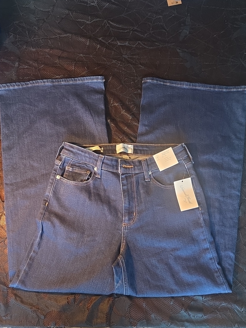 Universal Thread Women's Dark Wash High-Rise Wide Leg Jeans - 10 Short